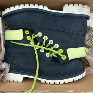 Timberland Kids' Waterproof Nubuck Navy & Green Boots Size 13